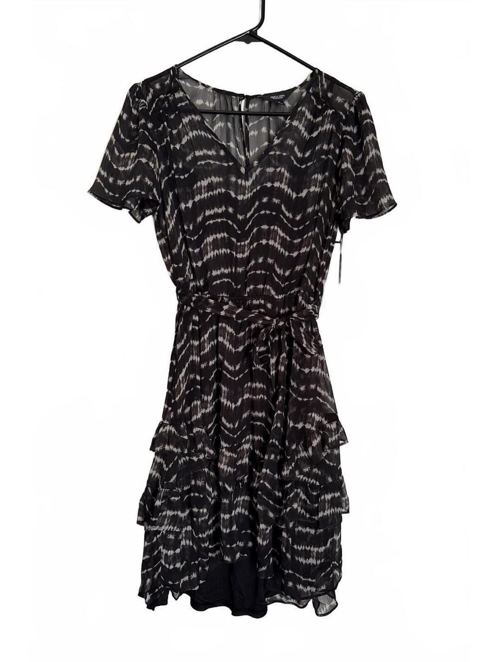 NEW Simply Vera Vera Wang Dress Small Black White BOHO Fairy Coquette Peasant